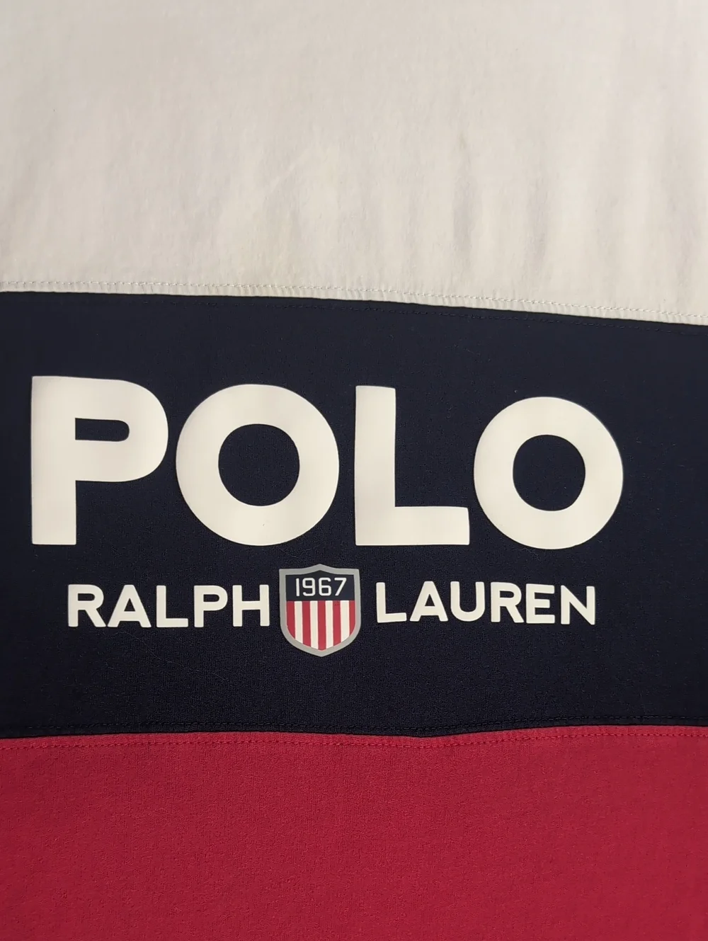 Polo Ralph Lauren Colorblock 1967 USA Shield Logo T-Shirt White Red Navy Sz 4XL